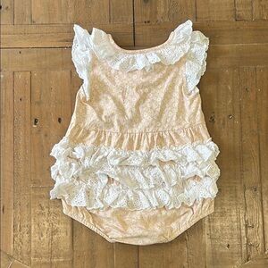 Serendipity ditzy floral eyelet ruffled bubble romper